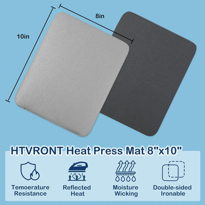 Heat Press Small Heat Press Machine for T Shirts & 8"X10" Heat Press Mat for Craft Vinyl Ironing Insulation Transfer