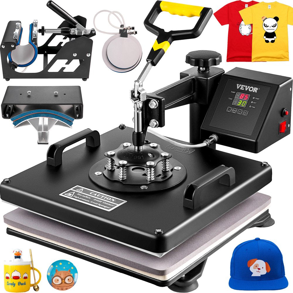 brand Heat Press 15X15 Inch 5 in 1 Heat Press Machine Digital Multifunctional Sublimation T-Shirt Heat Press Machine for T Shirts Hat Mug Cap Plate