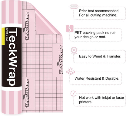 Permanent Adhesive Vinyl 12" X 10Ft, Glossy Queen Pink