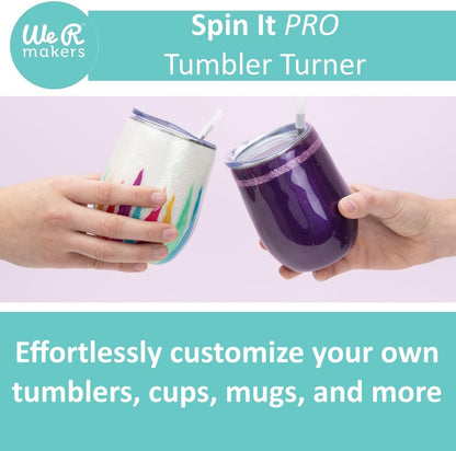American Crafts, We R Memory Keepers, Spin-It Pro, Cup, Mug, and Tumbler Spinner, for Epoxy, Resin, Glitter, and Other Crafts and DIY Projects