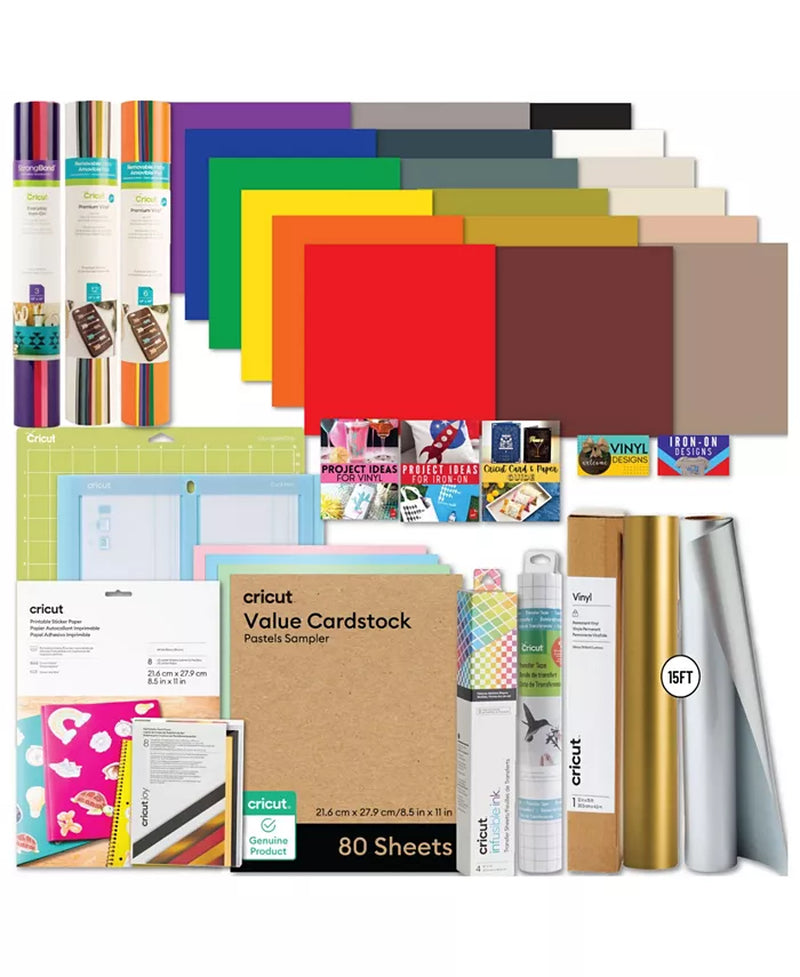 Ultimate Materials, Vinyl Rolls and Accessories Bundle for  Explore Air and Maker, 150+ Piece