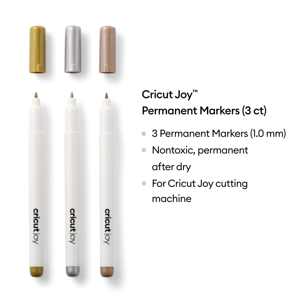 Joy Permanent Metallic Markers 1.0 Mm, Gold/Silver/Copper (3 Count), 1.0 Mm