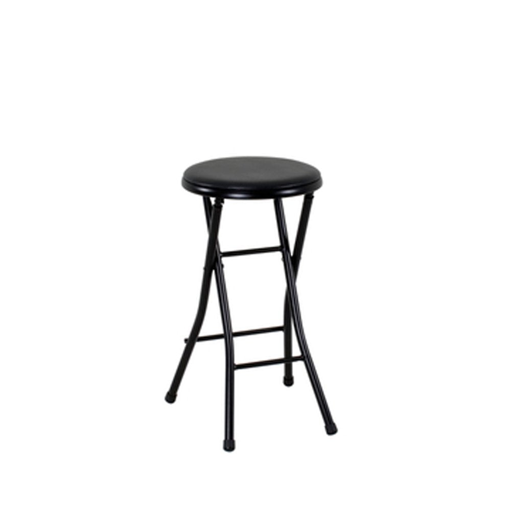 Folding Metal Stool, Black