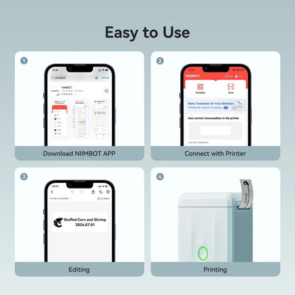 Label Maker D110 Upgraded Mini Portable Label Printer Inkless Labeler Sticker Bluetooth Rechargeable Thermal Label Maker Machine with Tape(Blue)
