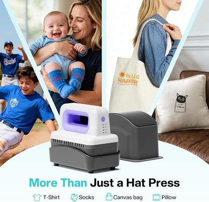 Hat Press SZ01, Hat Press Heat Machine for Caps with 4 Heating Levels, S501 Vinyl Cutter Machine, Smart Sticker Maker Glee for DIY, Compact Design for Home & School Craft Projects