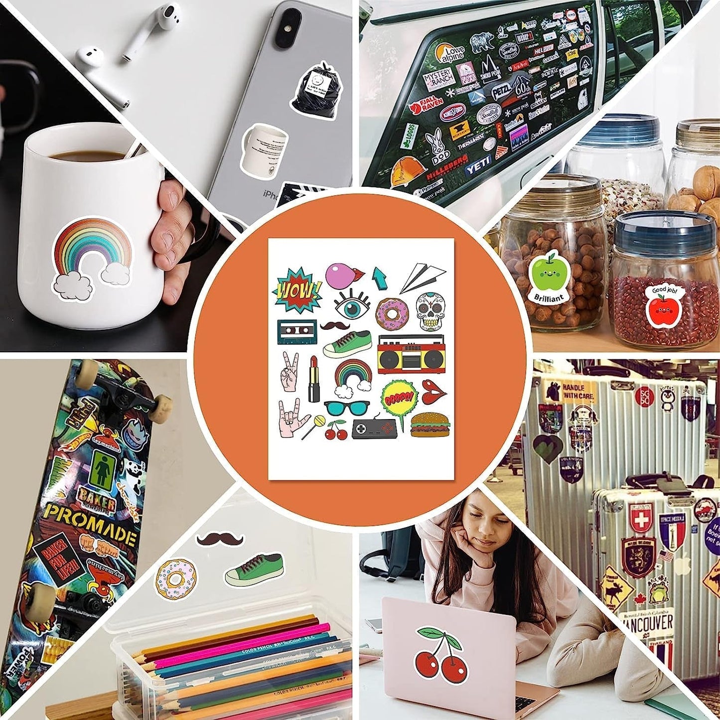 Sublimation Sticker Paper - 20 Pcs Glossy White Waterproof Sublimation Stickers