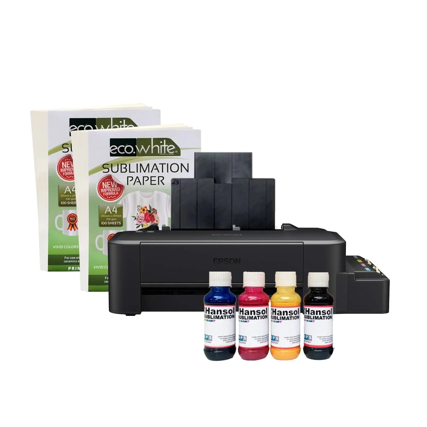 Epson L121 Sublimation Printer Bundle (L121 + Hansol Sublimation Inks + Sublimation Sheets)