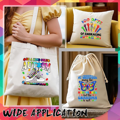 Dazoratix Autism Awareness Iron on Transfers - 30 Sheets DTF Ready to Press Puzzle Rainbow Heat Patches Animals Decals Vinyl Stickers for Kids Baby T Shirts Clothes Pillow Bag DIY Crafts Decorations