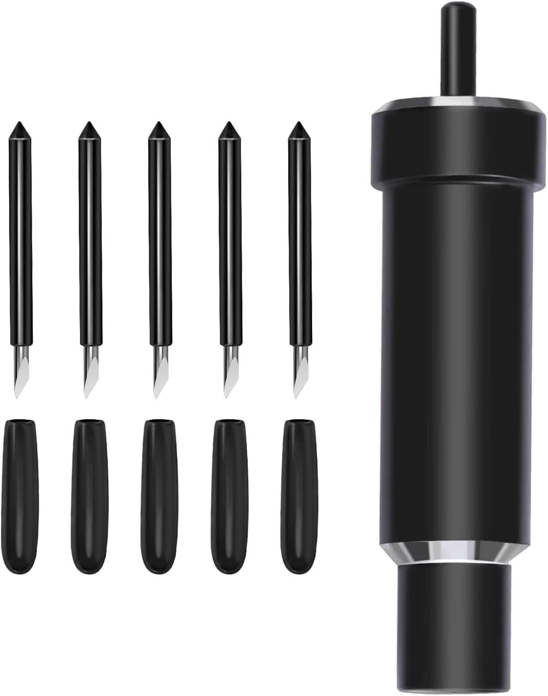 Deep Cut Housing +5 Pcs Deep-Point Blade,  Replacement Deep Cut Blade Suitable for Explore Air One/Air/Air 2/ Air 3 / Maker/Maker 3 Cut Materials up to 1.5Mm Thickness, for Personalized Crafts