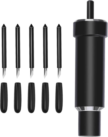 Deep Cut Housing +5 Pcs Deep-Point Blade,  Replacement Deep Cut Blade Suitable for Explore Air One/Air/Air 2/ Air 3 / Maker/Maker 3 Cut Materials up to 1.5Mm Thickness, for Personalized Crafts