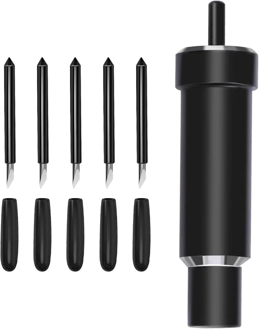 Deep Cut Housing +5 Pcs Deep-Point Blade,  Replacement Deep Cut Blade Suitable for Explore Air One/Air/Air 2/ Air 3 / Maker/Maker 3 Cut Materials up to 1.5Mm Thickness, for Personalized Crafts