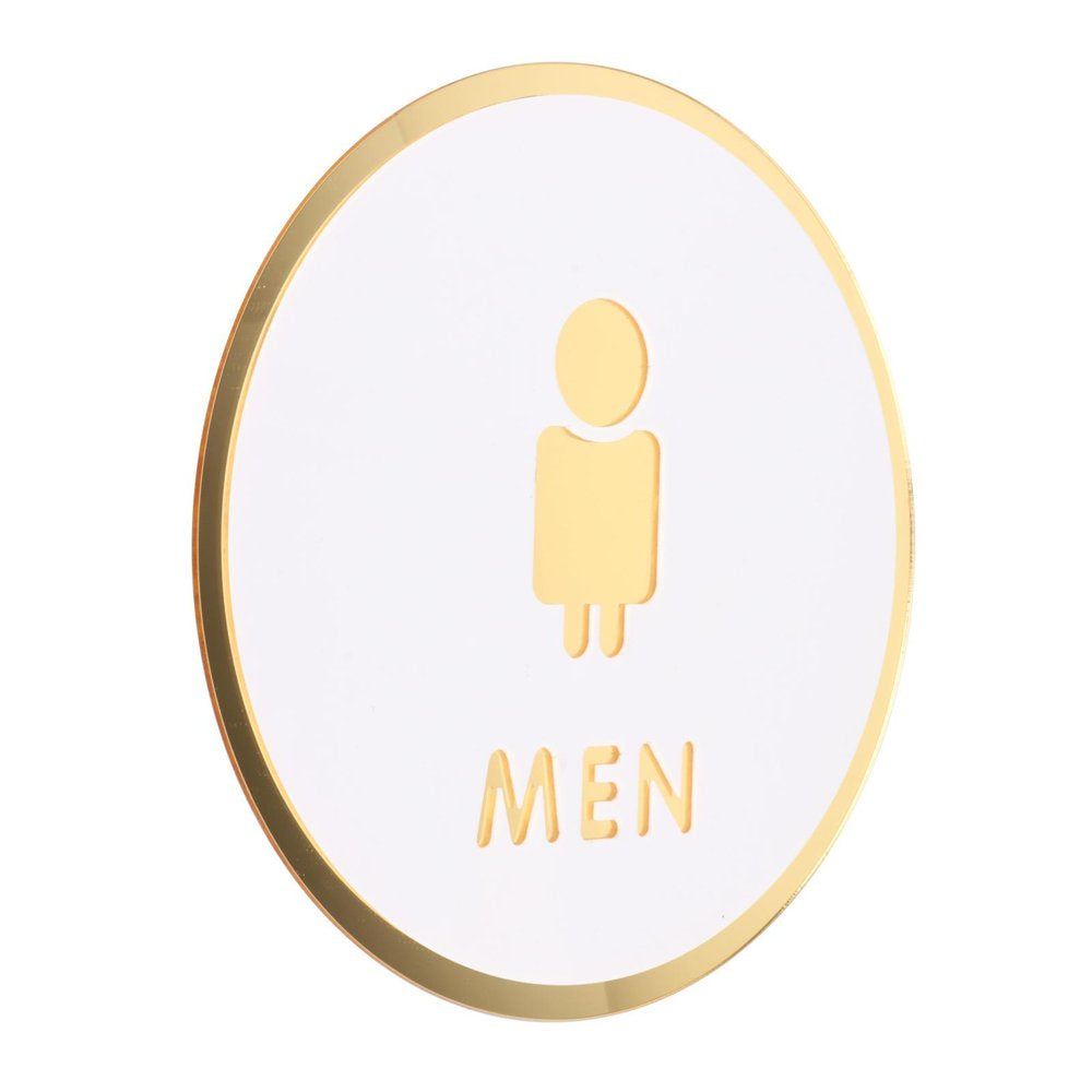 Toilet Door Sign Bathroom Sign Acrylic Pictogram Toilet Symbol Bathroom Door Signage Restroom Sign for Commercial Public Place Store Mall Style D