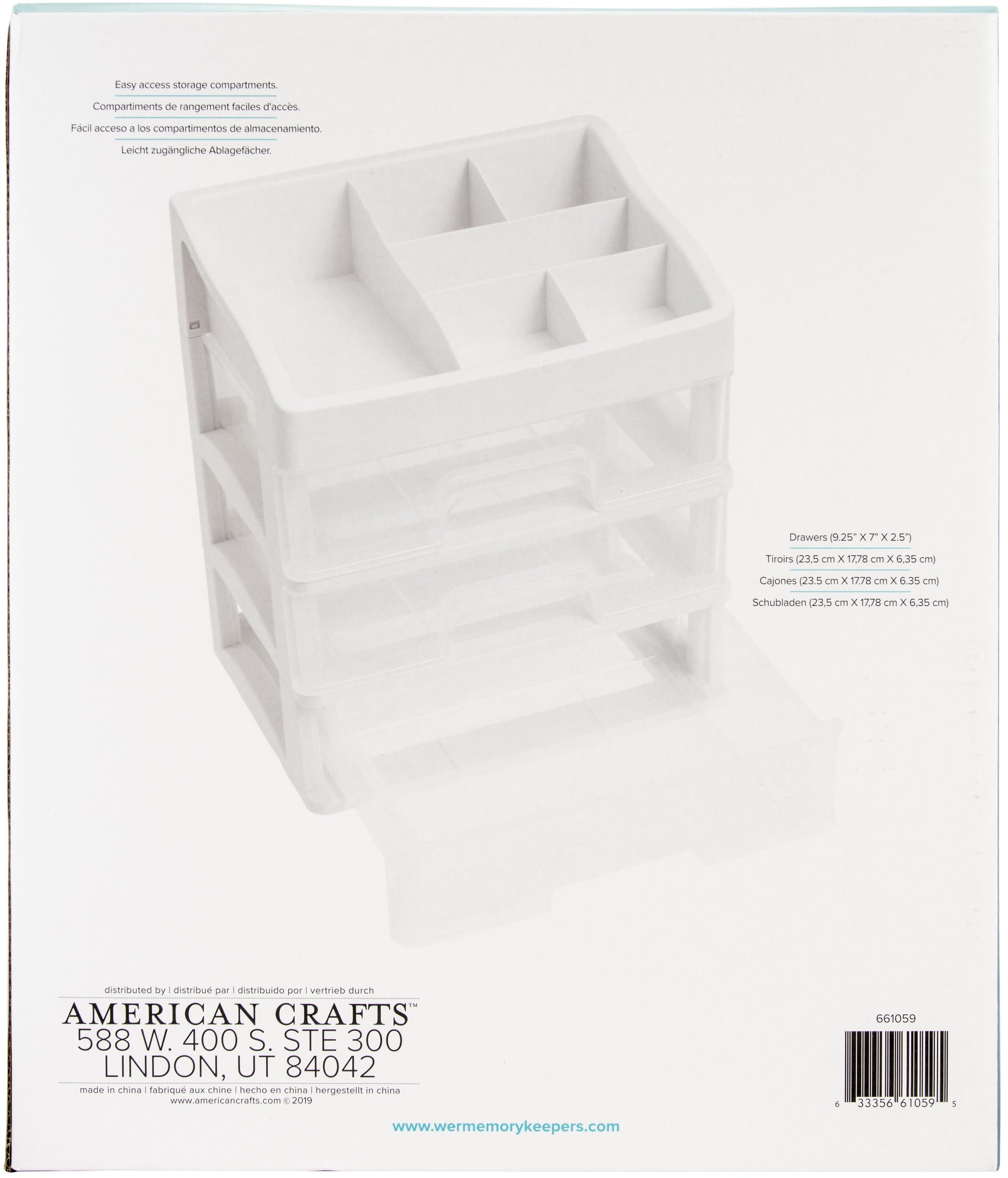 We R 3-Drawer Plastic Storage-11"X8"X12.5" Case