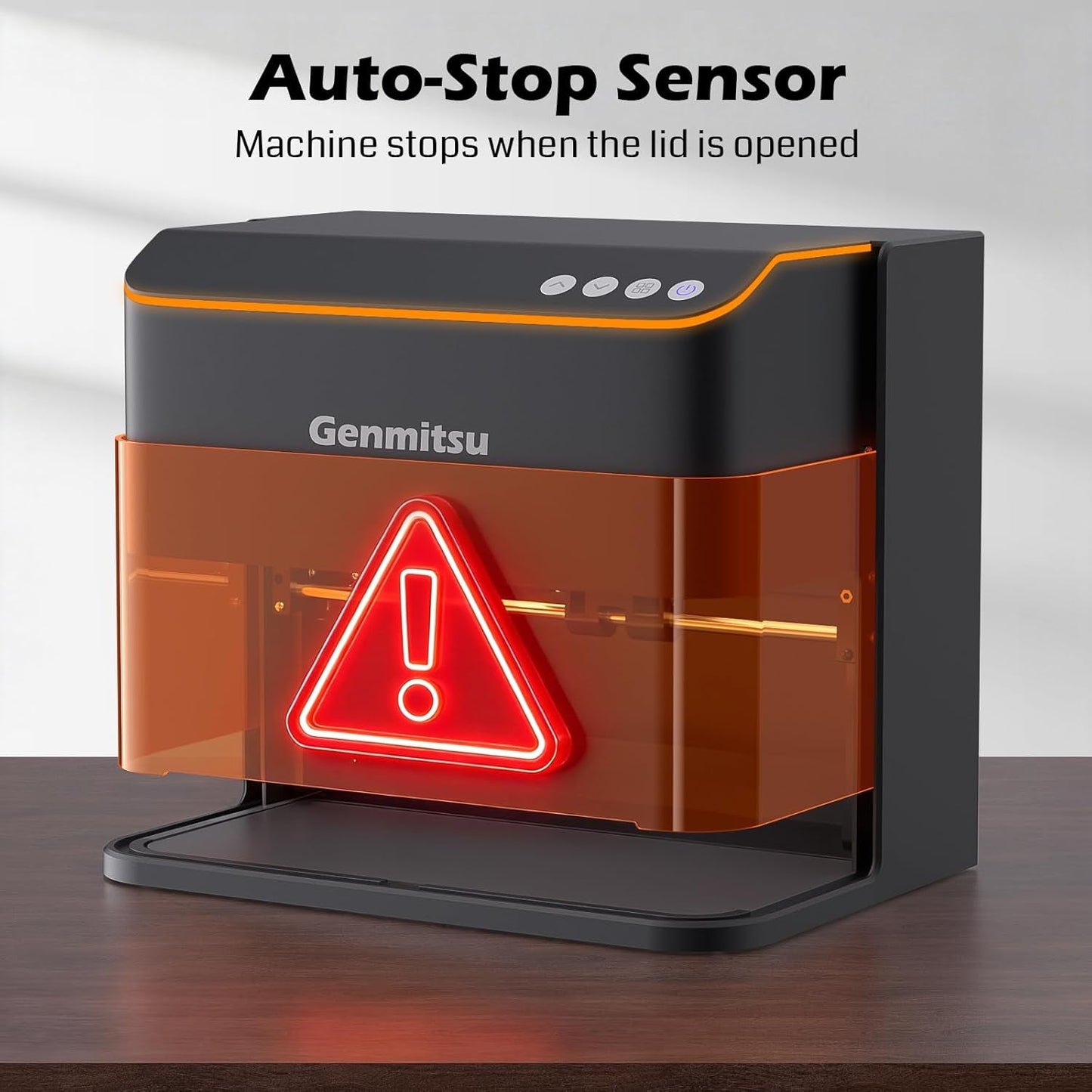 Genmitsu Kintix Laser Engraver 10W 10000Mw, 90000Mm/Min Ultra Fast Galvo Laser with Auto-Lifting, 200X100Mm Large Area for Jewelry, Metal, Wood, Compatible with Lightburn, Support APP, Class 1 Safety