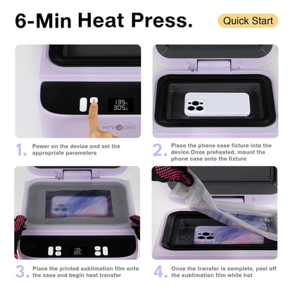 HTVRONT H17 Phone Cases Heat Press - Automatic Vacuum Heat Press Machine for Phone Cases- Sublimation Press for Custom Phone Case, Badges, Coasters(Compatible with Iphone),White