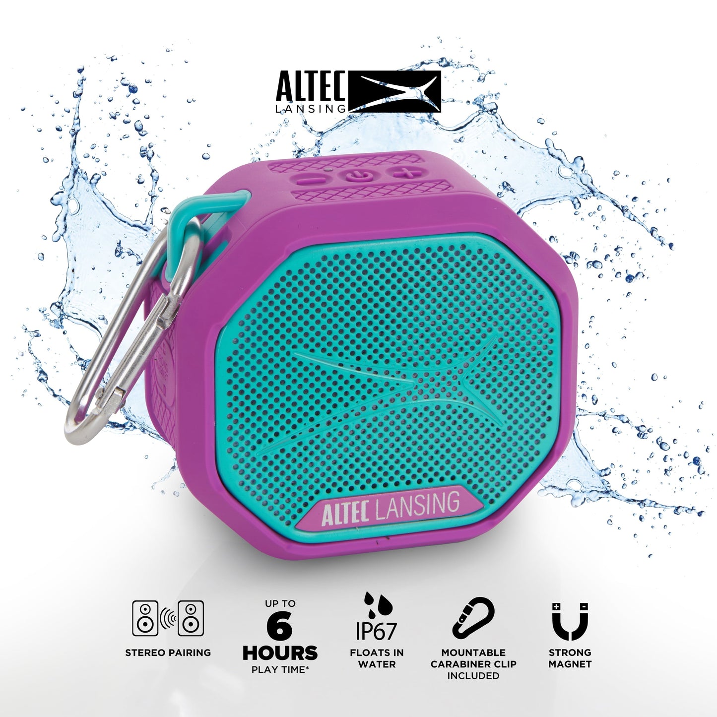 HYDRATREK Magnetic Bluetooth Speaker, Waterproof IP67, Portable Speaker, True Wireless Pairing, USB-C Quick Charge, 3.7V 400Mah Battery, Voice Assistant, Perfect for Any Adventure