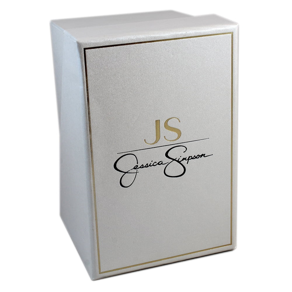 Jessica Simpson Ladies 22Mm Silver Tone Mini Mother of Pearl Dial Crystal Bezel Bracelet Watch