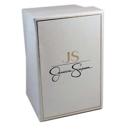 Jessica Simpson Ladies 22Mm Silver Tone Mini Mother of Pearl Dial Crystal Bezel Bracelet Watch