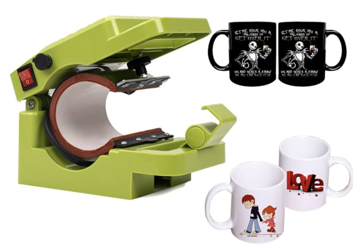 Sublimation Bundle with Printer, Heat Press Machine & Assorted Mugs---Includes Transfer Paper,Heat Tape Etc.Everything