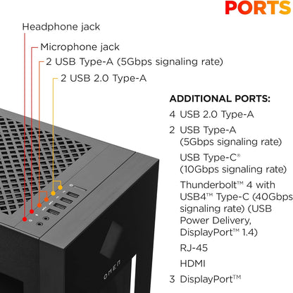 HP OMEN 45L Gaming Desktop, Intel Core Ultra 7 265K, 32 GB RAM, 2TB SSD, NVIDIA Geforce RTX 5080, Windows 11 Pro, Microsoft Copilot, Tempered Glass, GT22-3080 (2025)