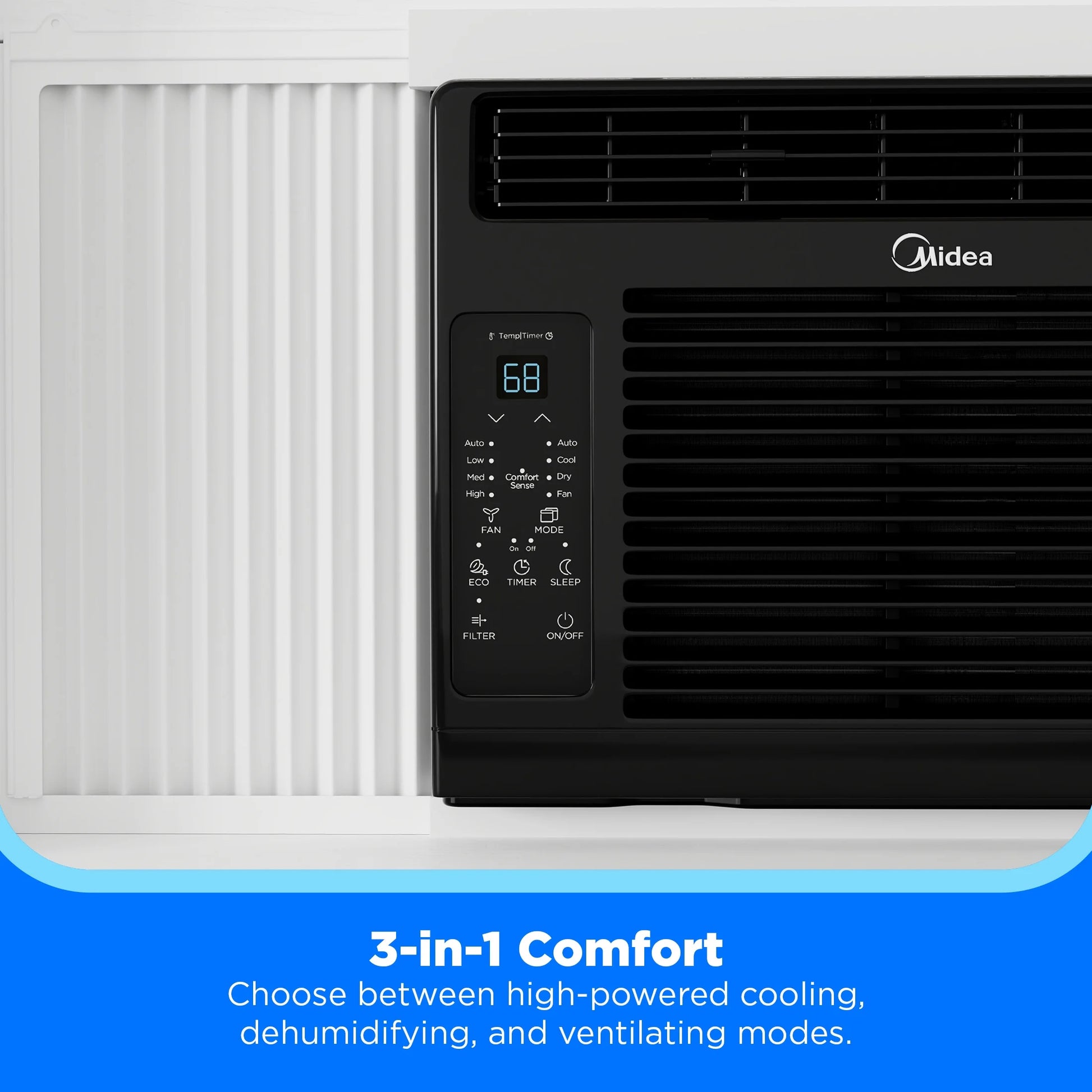 (2 Pack)  6,000 BTU 115V Window Air Conditioner with Comfort Sense Remote, up to 250 Sq. Ft., Black, MAW06R1WBL-T, New