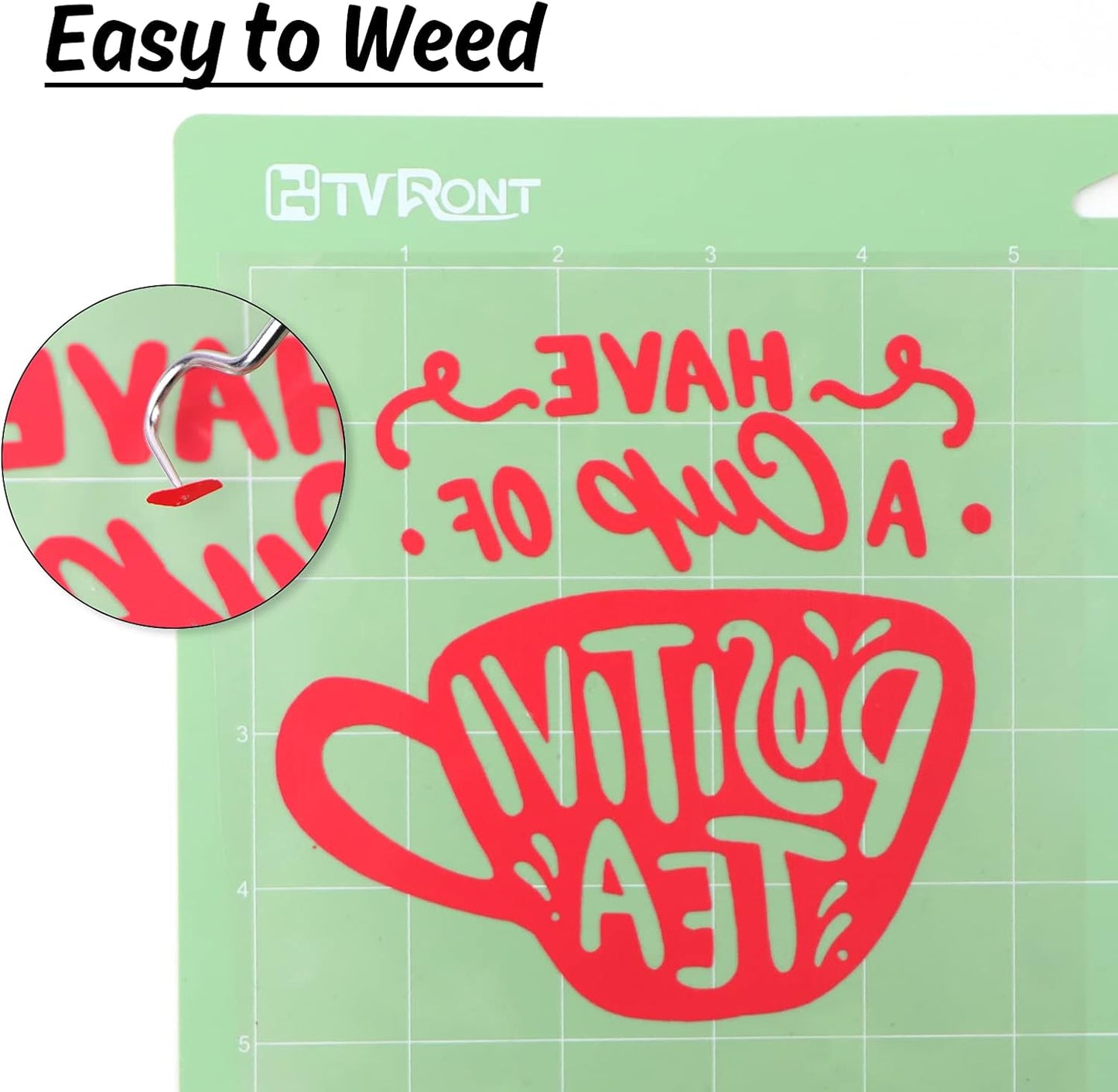 HTV Vinyl Rolls Heat Transfer Vinyl - 12" X 5Ft Red HTV Vinyl for Shirts, Iron on Vinyl for All Cutter Machine - Easy to Cut & Weed for Heat Vinyl Design (Red)