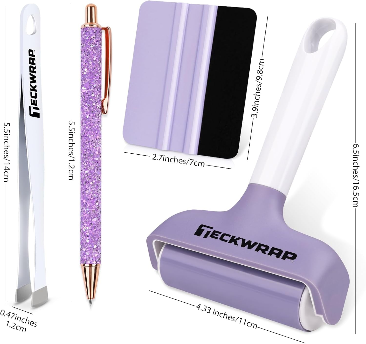 Brayer Roller Set, 4 PCS – Printmaking Brayer with Pin Pen, Tweezers & Felt Squeegee for Vinyl, Iron-On, Scrapbooking, Stamping, and Card Making