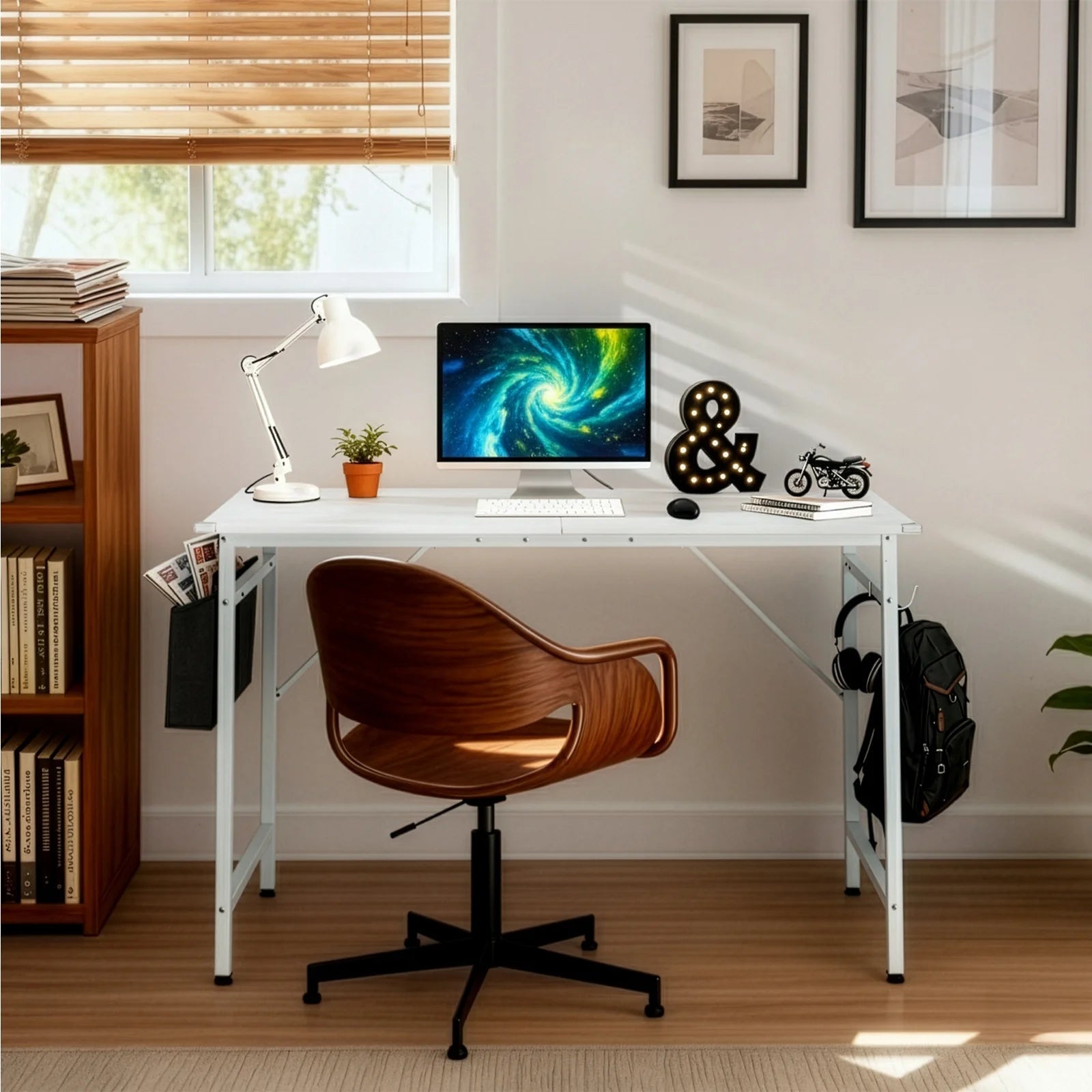 47" Wood Computer Desk PC Laptop Study Table Workstation Home Office Furniture, White