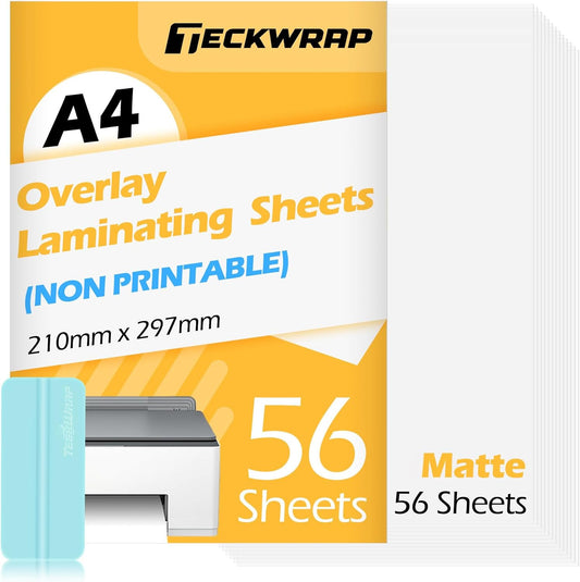 Matte Laminating Sheets Matte Laminate Sheets for Inkjet Printable Vinyl Sticker Paper Transfer Tape for Vinyl 8.26" X 11.69" A4 56Pcs Clear Contact Paper for Scrap-Booking, Photo Paper