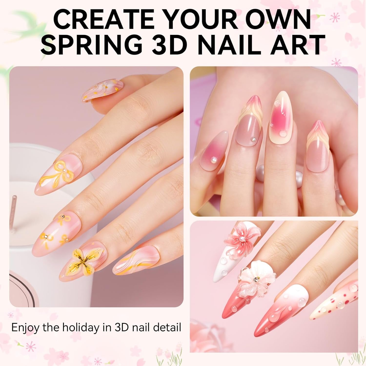 Makartt 3D Gel Nail Art, Sculpting Gel Glue for Drawing, Molding, Sculpture, Gems and Decoration, No Wipe Clear Gel Polish for DIY Nail Designs, 15G