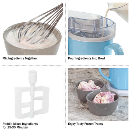 Ice Cream Maker - 2QT Ice Cream Machine Makes Sorbet, Gelato, Ice Cream, and Frozen Yogurt - Kitchen Appliances and Gadgets