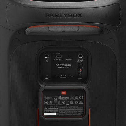 Partybox Stage 320 - Portable Party Speaker with Wheels - Black