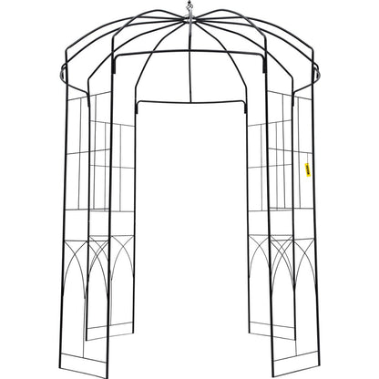 Birdcage Shape Garden Arbor 9' X 6.6' Heavy Duty Metal Garden Gazebo Pergola for Wedding Party