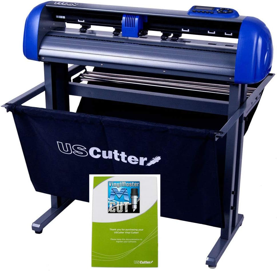 Uscutter Titan 28 Inch Vinyl Cutter with Stand, Basket and Vinylmaster Cut (Design and Cut) Software