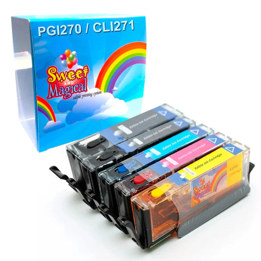 DOUBLE POWER Edible Ink Cartridge for PGI-270 / CLI-271 (5-Pack) (Canon Compatible)