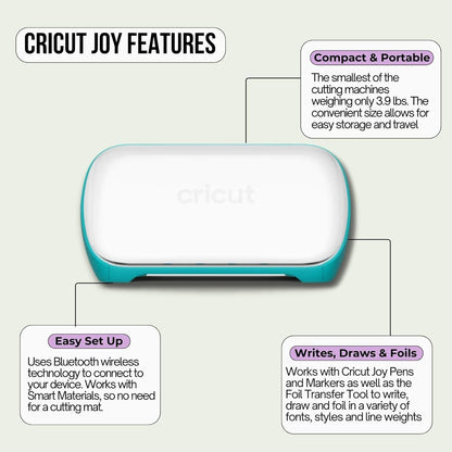 Cricut Joy Machine Bundle with 7 Smart Iron-On Rolls - Compact Cutting Machine for Iron-On Vinyl, T-Shirts, Hats & DIY Crafts