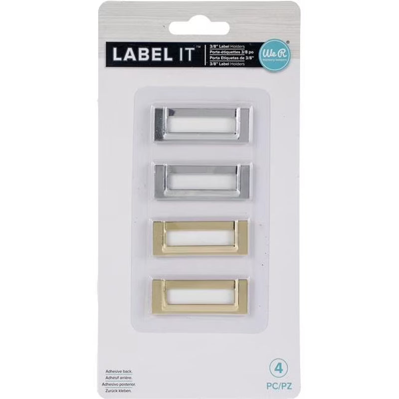 Labelit .375" Bookplates 4/Pkg-Silver & Gold
