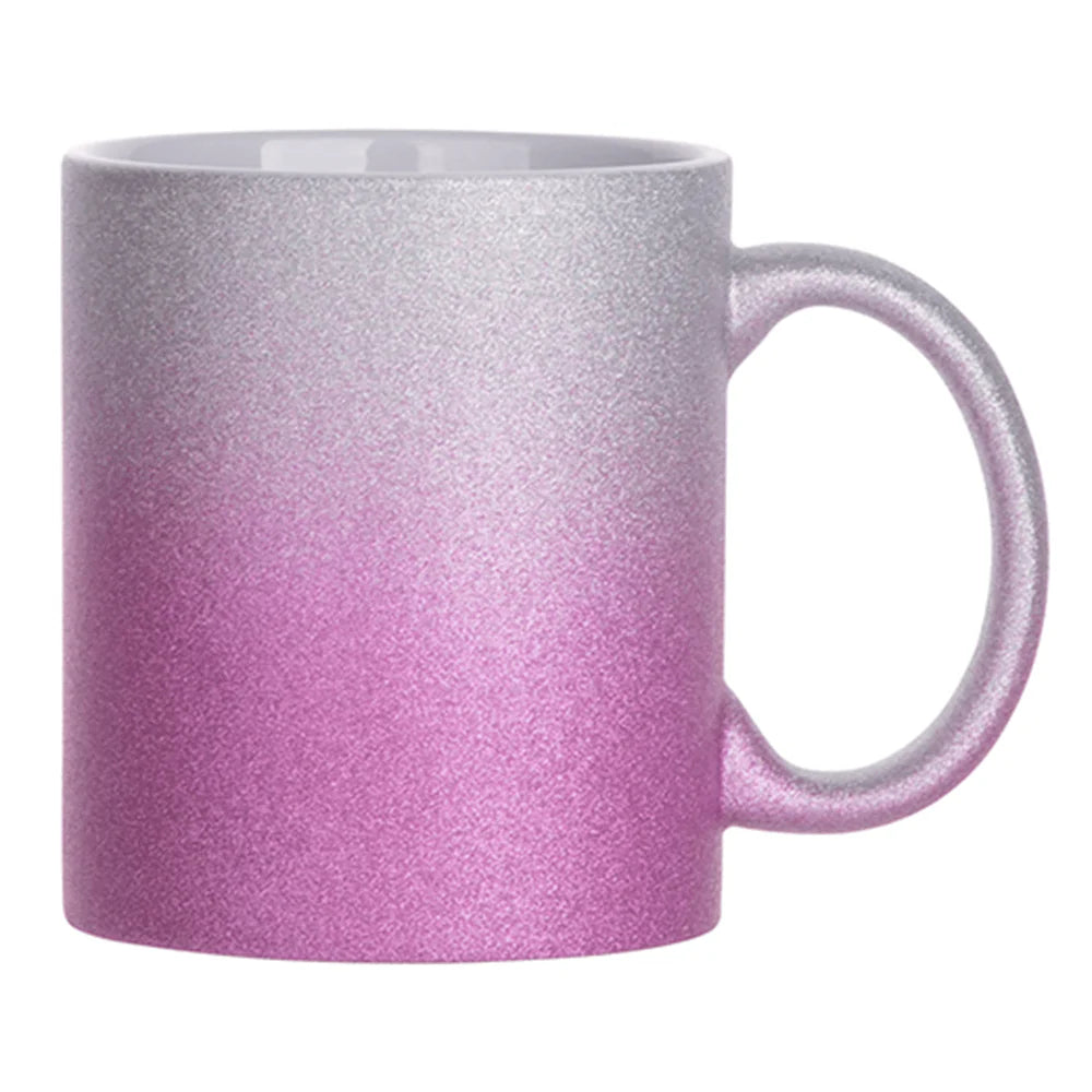 HPN Sublicraft 11 Oz. Glitter Gradient Sublimation Ceramic Mug - 12 per Case