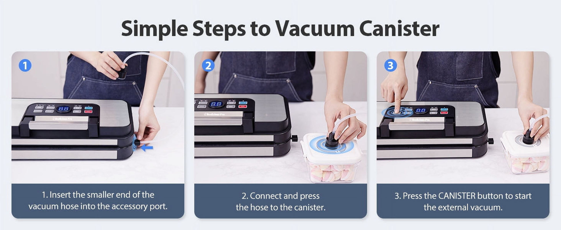 95Kpa Powerful Vacuum Sealer, Aeitto Food Sealer with 10-In-1 Functions, Easy-Lock Handle, Double Heat Seal & Double Pump, for Food with Bags Storage, Built-In Cutter,Stainless Steel