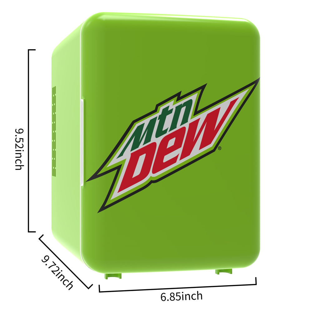 Mountain Dew New 6-Can Mini Capacity Cooler, MIS134MD, Green, Compact Design, Reversible Door, 9.5 Inches