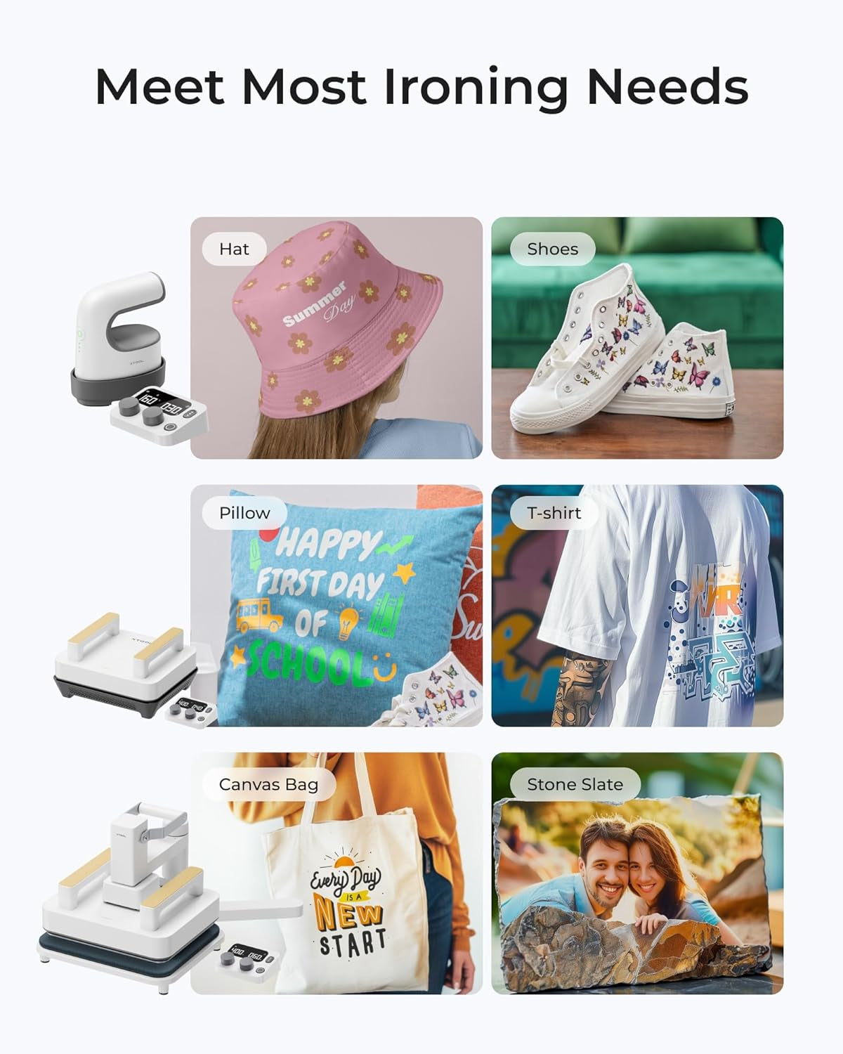 Heat Press Machine 3-In-1 Kit, Smart Press & Mini Iron Press with Platform & Control Pod, 10-25KG High Pressure, Detachable Portable Heat Press Machine for T-Shirts Vinyl Sublimation Crafts