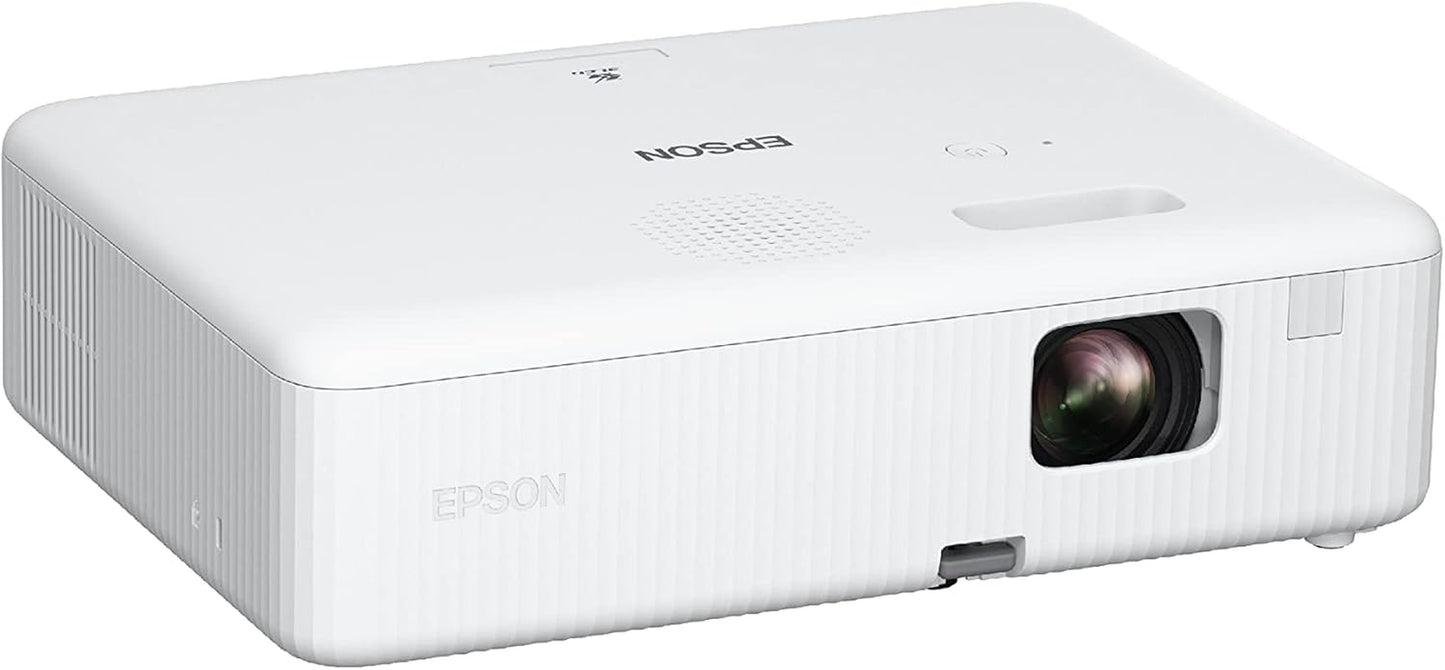 Epson Epiqvision Flex CO-W01 Portable Projector 3-Chip 3LCD, Widescreen, 3000 Lumens Color/White Brightness, 5 W Speaker, 300-Inch Home Entertainment and Work, Streaming Ready