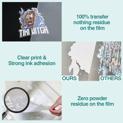 KASYU DTF Transfer Film with 2 Pcs Smart Printing Pads for All Sublimation and DTF Printers, 100 Sheets 8.5X11 Inch DTF Paper for All Color Fabric | DTF Film with Smart Printing Pad for Sublimation Hack All Fabrics