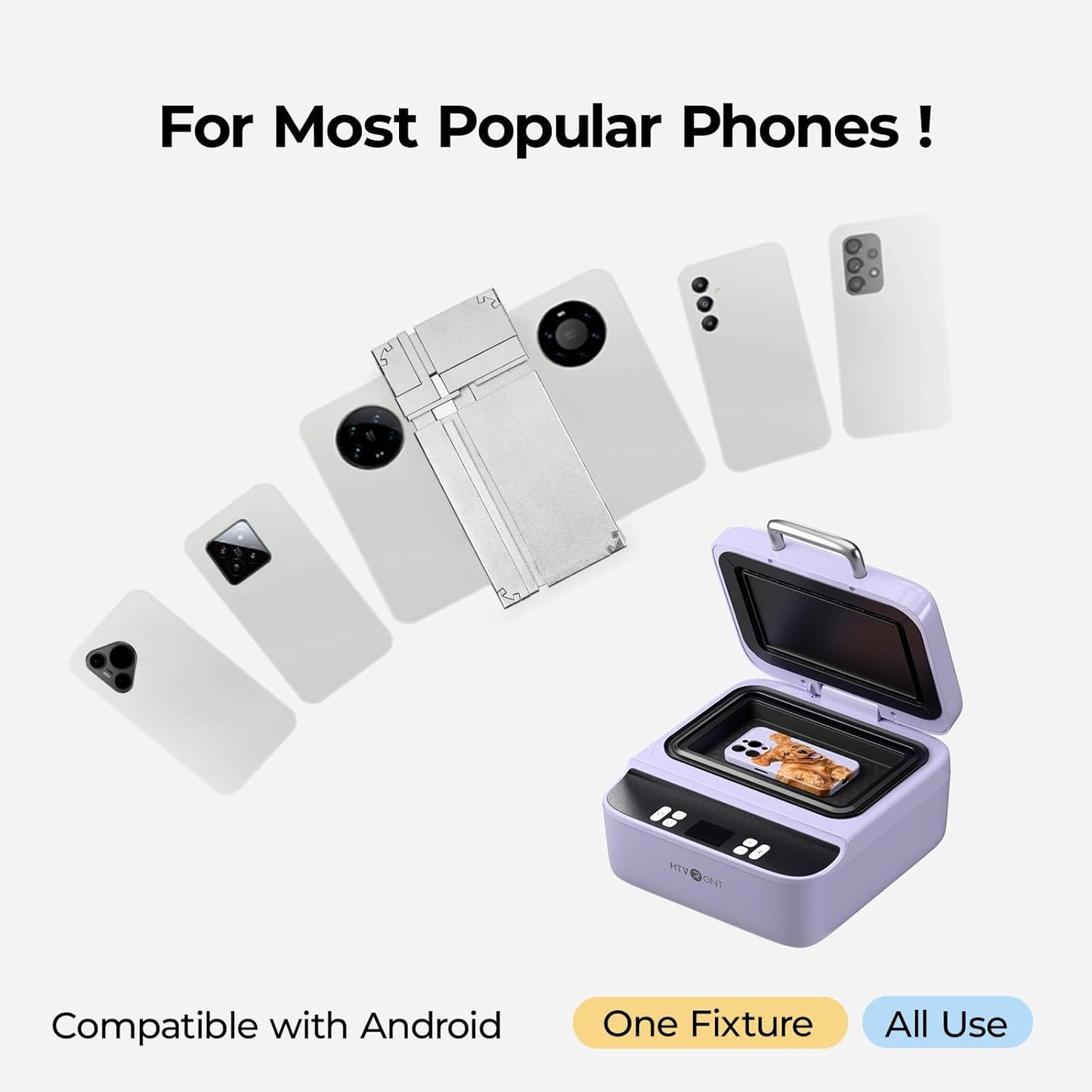 Phone Case Heat Press(Compatible with Iphone) & 52 Pcs Heat Press Accessories