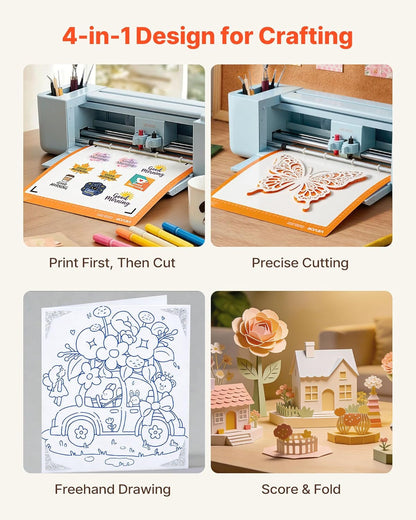 VEVOR Vinyl Cutting Machine, 12 In, Button and Screen Controlled Vinyl Cutter with Materials and Tool Kit, 5000+ Built-In Design Resources, Compatible with Mac, Windows, Android and Ios, for Crafts