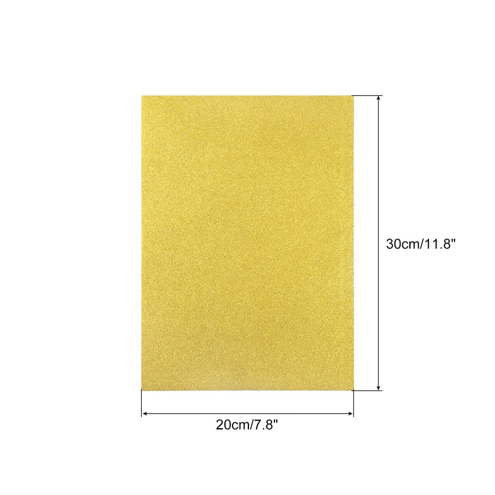 5 Sheets Glitter Cardstock Paper for DIY, 7.8 Inch X 11.8 Inch, Gold Tone, 80Gsm