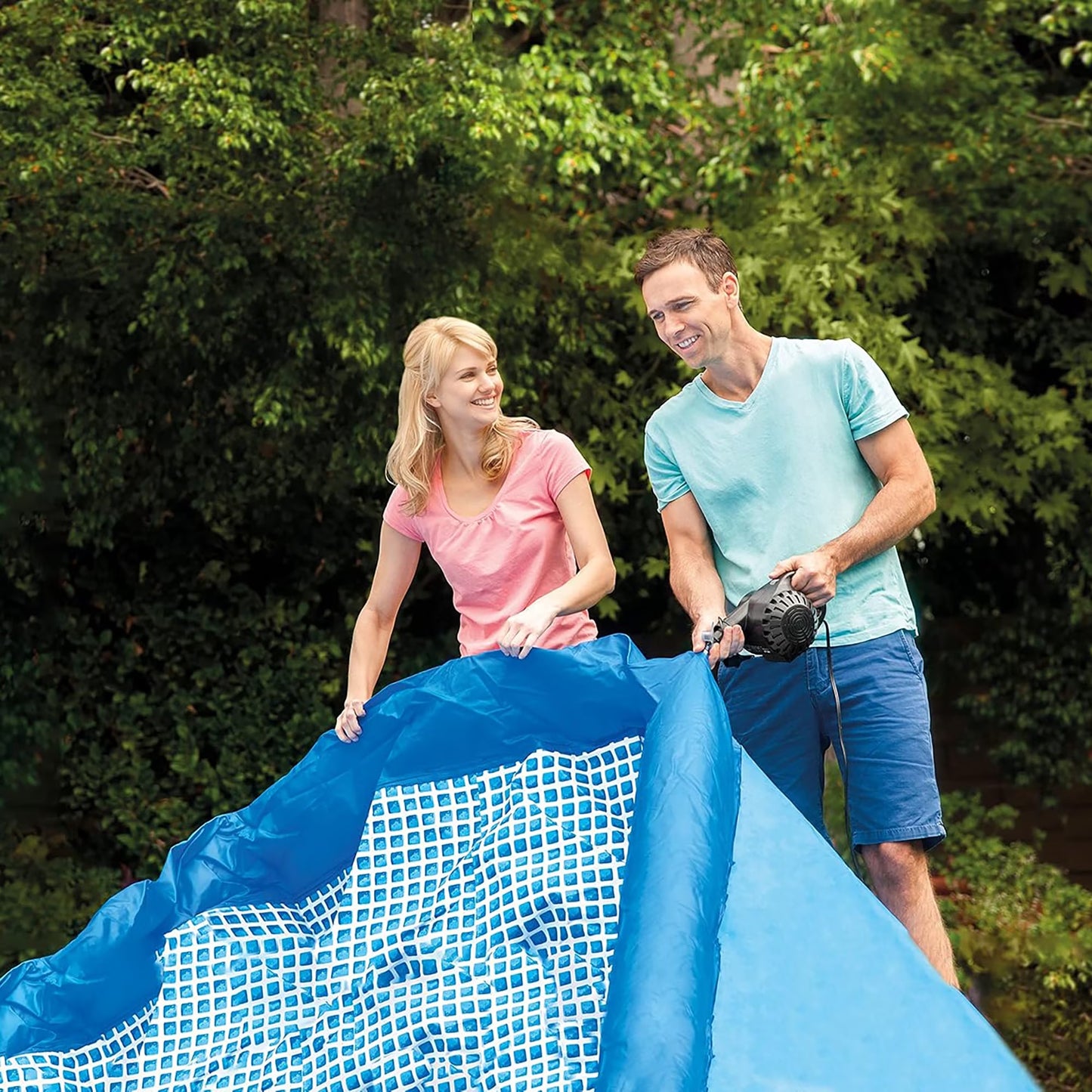 : : Easy Set Pool - 10' X 30" - Inflatable above Ground Swimming Pool, Puncture-Resistant Material, 1018 Gal Cap, Kids-Family Water Play, 28120EH