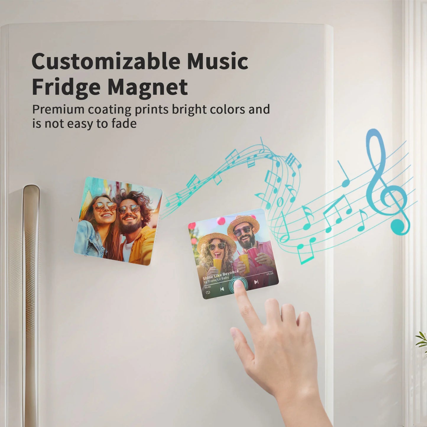 Sublimation Music Fridge Magnets Blanks 3.93" Bulk (White or Black) 2 Pack
