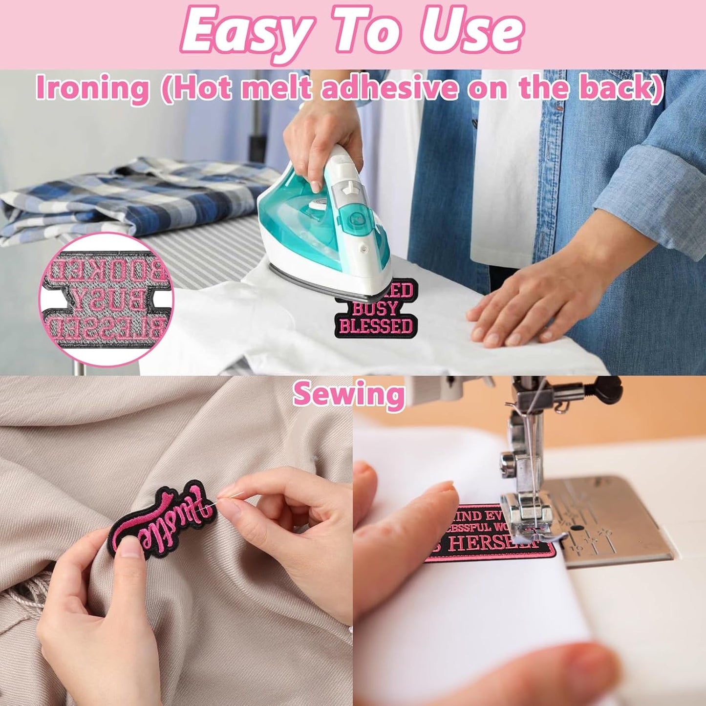 12 Pcs Phrase Iron on Patches for Girls Assorted Styles Embroidered Patches Trucker Hat Patches Cowgirl Sew Applique Repair Patches DIY Sew on Patches DIY Accessories for Backpacks Hat Pants Jacket