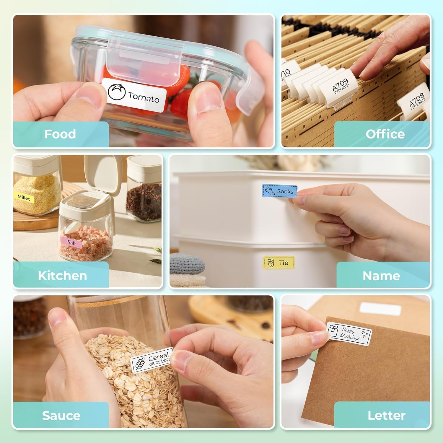 Nelko Label Maker Machine with Tape, P21 Bluetooth Label Printer, Wireless Mini Label Makers with Multiple Templates for School Office Home, Blue